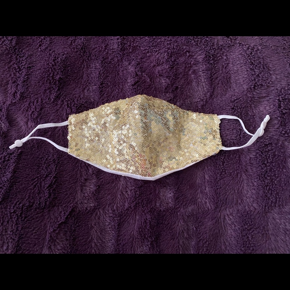 Sequin Face Mask - Gold